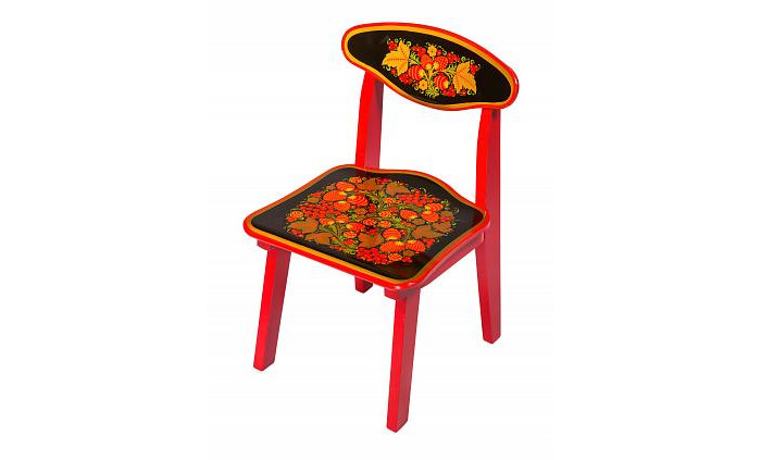 Детские столы и стулья Хохлома Стул детский с хохломской росписью ягода/цветок