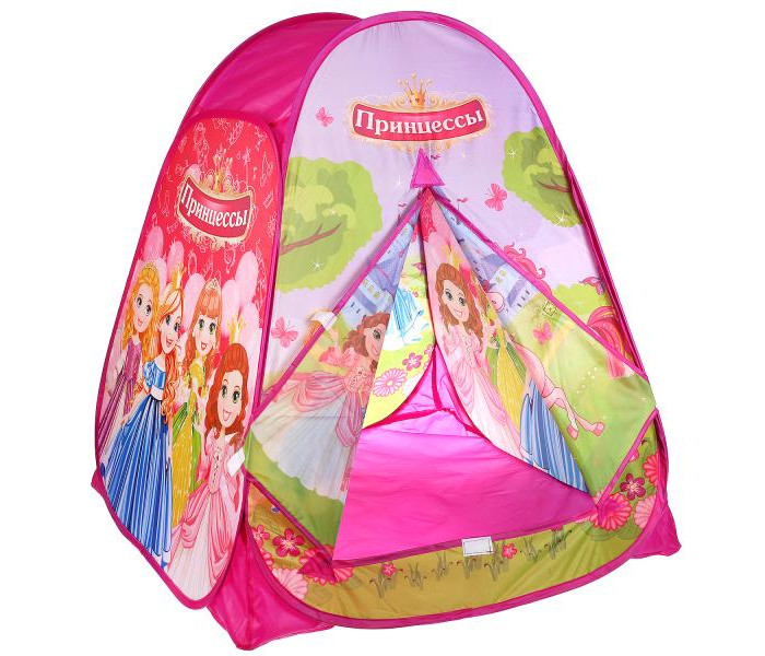 Игровые домики и палатки Играем вместе Палатка детская игровая принцессы 81х90х81 см палатка детская игровая играем вместе барби 81х90х81 см в сумке gfa brbxtr01 r