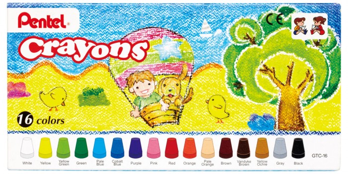Карандаши, восковые мелки, пастель Pentel Восковые мелки Crayons 16 шт. цена и фото
