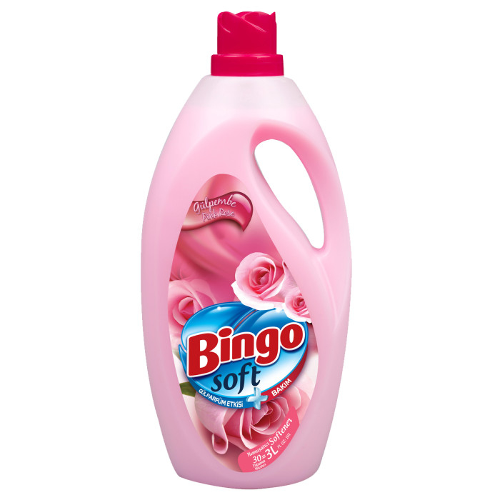 Бытовая химия Bingo Кондиционер для белья Pink Rose Soft с ароматом розы 3 л