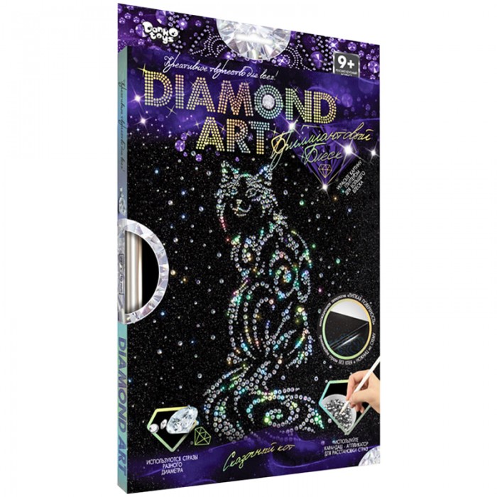 Danko Toys Картина из страз и глиттера Diamond Art Кошка