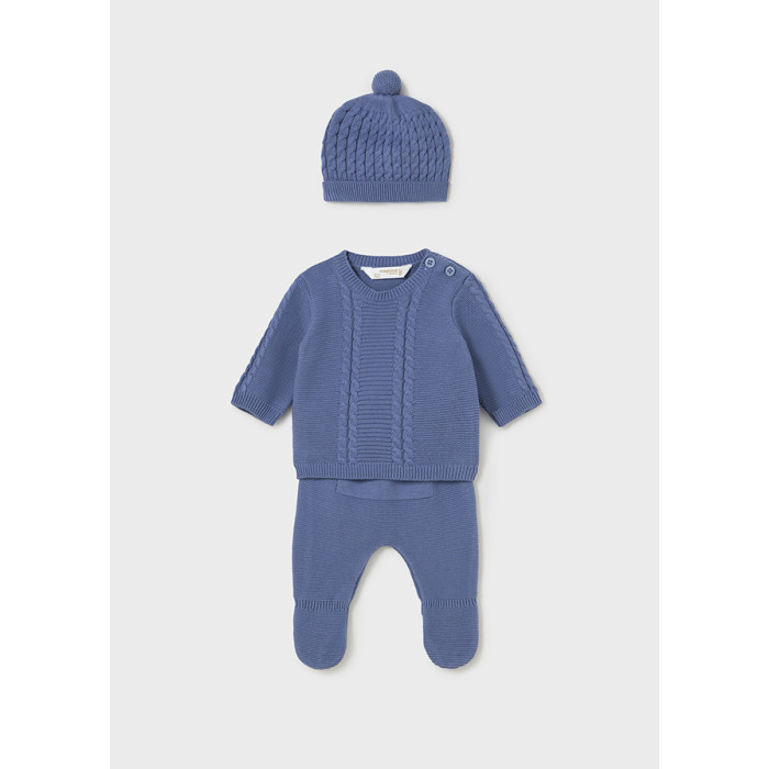 Комплекты детской одежды Mayoral Newborn Комплект для мальчика (джемпер, ползунки, шапка) 2507 комплекты детской одежды mayoral комплект для мальчика куртка джемпер и брюки 4819