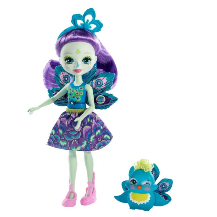 Куклы и одежда для кукол Mattel Кукла Enchantimals Пэттер Павлина с питомцем Флэп