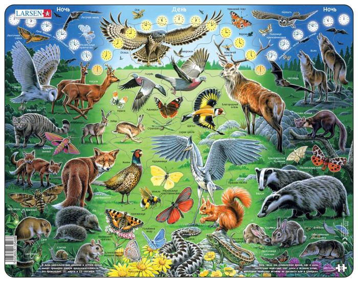 Larsen Пазл Дикие животные (60 деталей) геодом карта пазл мир животные и растения 260 деталей