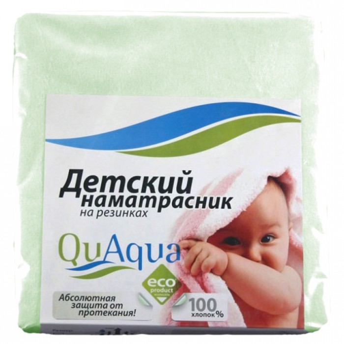 Qu Aqua Непромокаемый наматрасник на резинках по углам (махра) 125х65