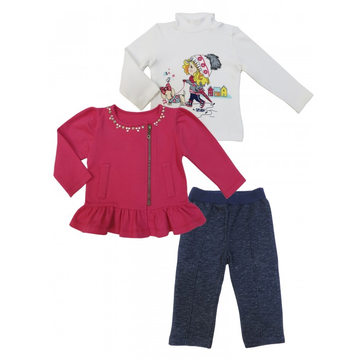 Комплекты детской одежды Sonia Kids Комплект (водолазка, толстовка и брюки) Прогулка с Мими З7121029 комплект одежды rusexpress толстовка и брюки размер 30 синий