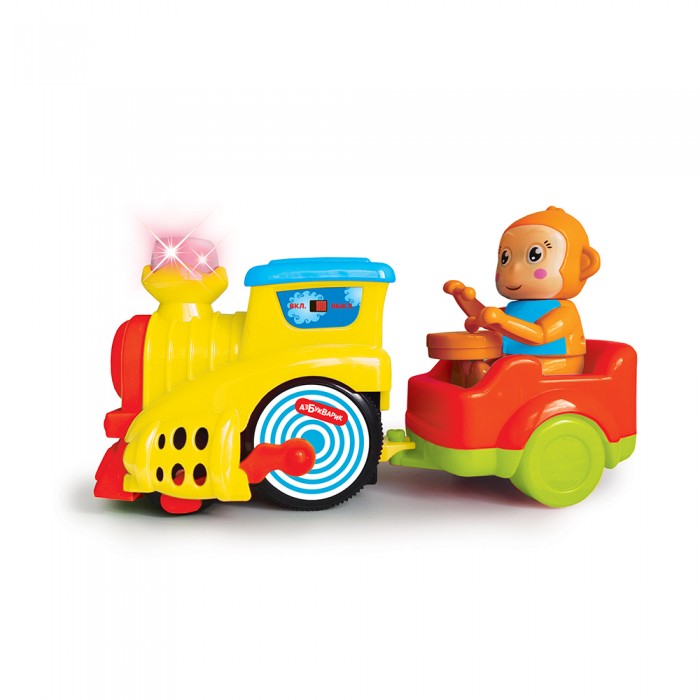 Развивающая игрушка Азбукварик Веселый паровозик развивающая музыкальная игрушка азбукварик мультиплеер мамонтенок 20 любимых песенок