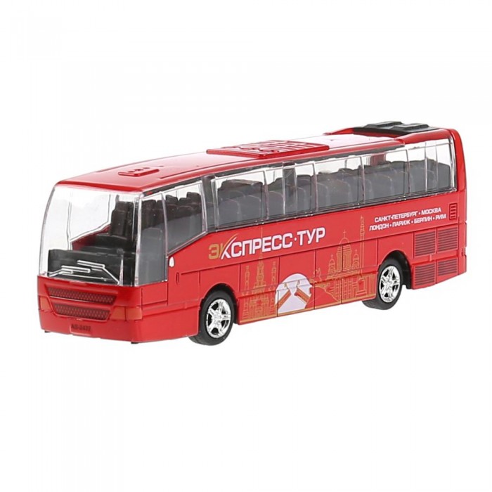 Технопарк Машина металлическая со светом и звуком Рейсовый автобус технопарк машина экскурсионный автобус
