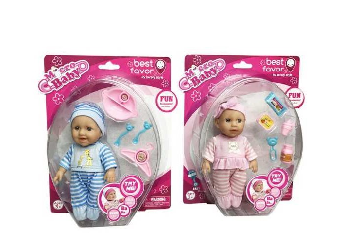 Junfa Кукла Micro Baby Пупс в костюмчике с аксессуарами 15 см 2805A