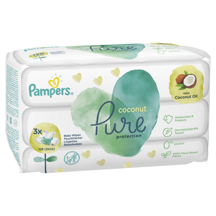  Pampers Влажные салфетки для малышей Coconut Pure 126 шт.