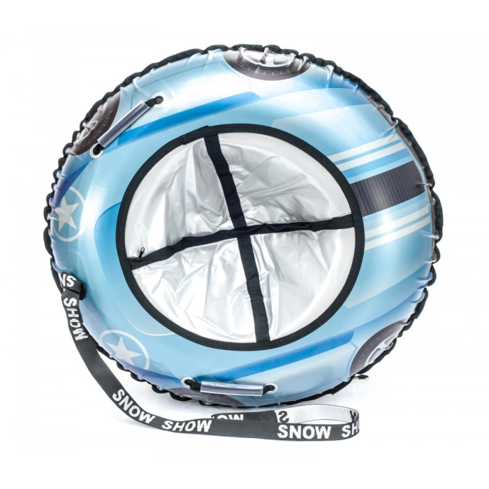 Тюбинг SnowShow Машинка круглая Stars + автокамера 100 см тюбинг snowshow калейдоскоп автокамера 118 см