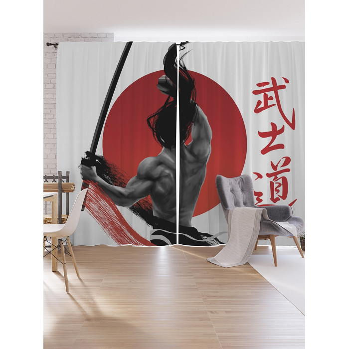 JoyArty Шторы под лён Самурай на закате серия Oxford DeLux 340х265 см усаги едзимбо том 2 самурай