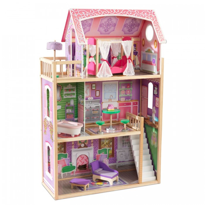 цена Кукольные домики и мебель KidKraft Кукольный домик Ава с мебелью (10 элементов)