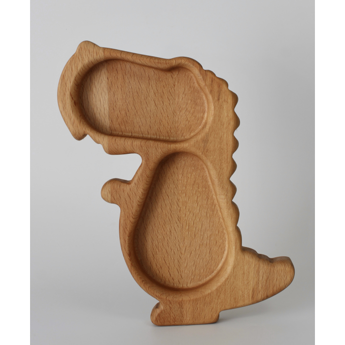 Another Wood & accessories Тарелочка секционная деревянная в форме Динозаврика