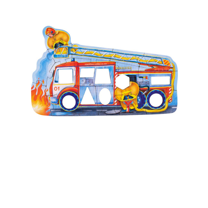 Деревянные игрушки Raduga Kids Пазл пожарная машина