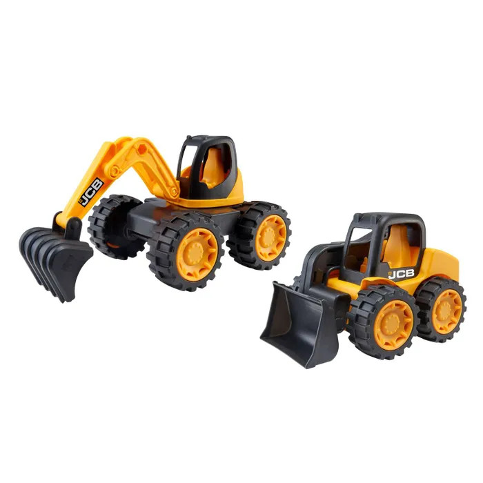 Машины JCB Игровой набор строительной техники экскаватор и мини-погрузчик машинки и колеса