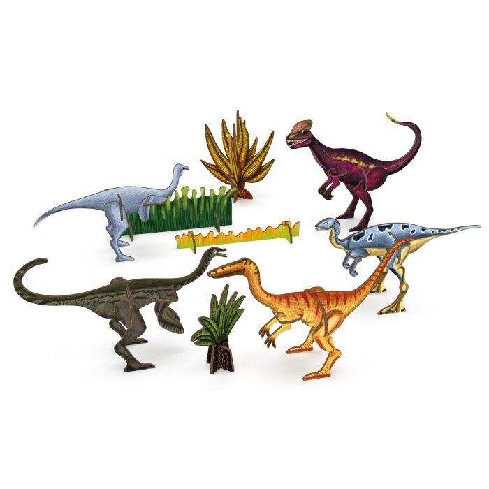 Кувырком Набор Сборные 3Д модели из дерева Самые быстрые динозавры 5 дино + растения rezark сборные модели корабли миссисипи