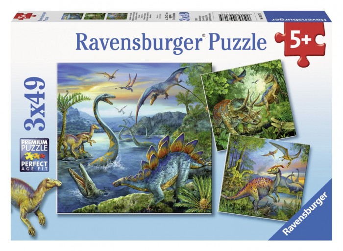 

Ravensburger Пазл Динозавры 3х49 элементов, Пазл Динозавры 3х49 элементов