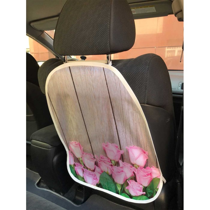 JoyArty Защитная накидка на спинку автомобильного сидения Розы на деревянных досках joyarty защитная накидка на спинку автомобильного сидения розы и сирень