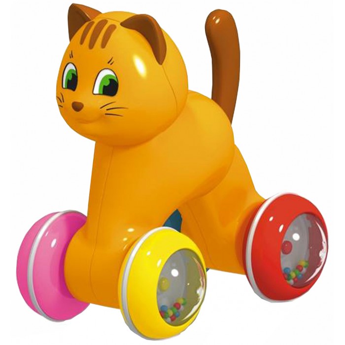Развивающая игрушка Стеллар покатушка Котик развивающая игрушка стеллар юла карусель с шариками
