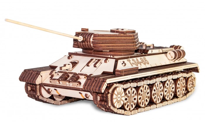 Сборные модели Eco Wood Art Механическая модель Танк Т-34