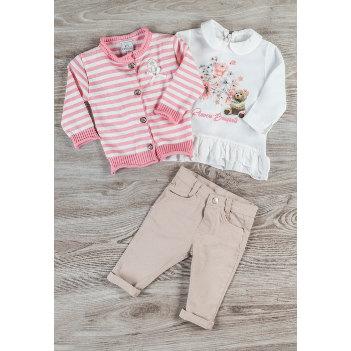 Комплекты детской одежды, Cascatto Комплект одежды для девочек (джемпер, блузка, брюки) G-KOMD18  - купить