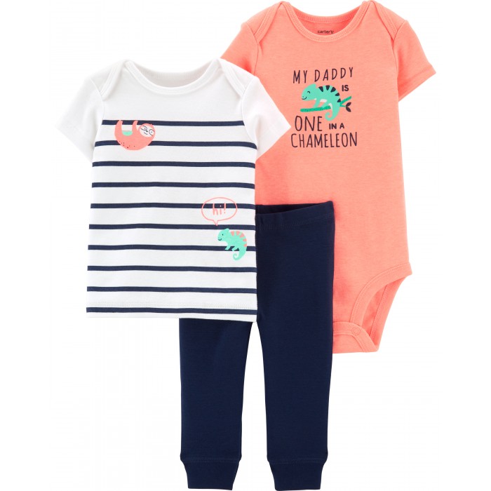 цена Комплекты детской одежды Carter's Комплект для мальчика (брюки, боди, футболка)