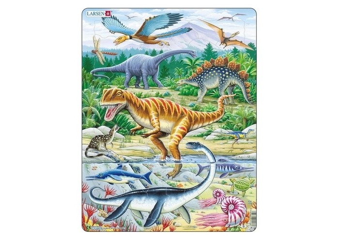 Пазлы Larsen Пазл Динозавры пазлы larsen пазл счастливые динозавры 43 детали