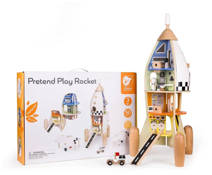 Деревянные игрушки Classic World развивающая многофункциональная Ракета