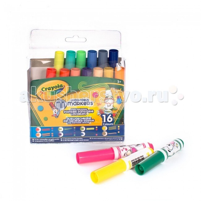 Фломастеры Crayola мини с узорными наконечниками 16  шт.