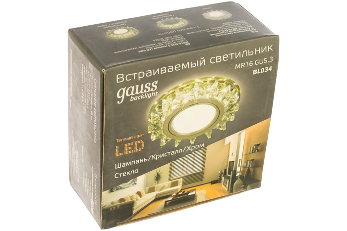 

Светильник Gauss Backlight круглый Gu5.3 3W LED 2700K, Backlight круглый Gu5.3 3W LED 2700K