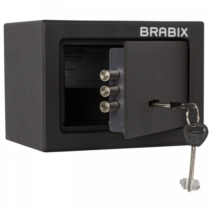 Brabix Сейф мебельный SF-140KL ключевой замок 140х195х140 мм