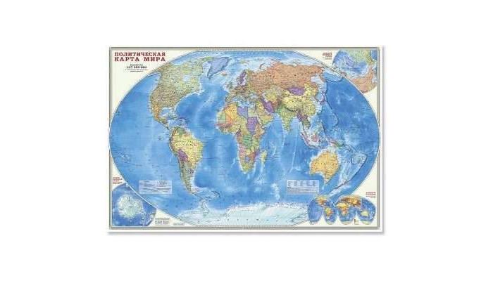  Геодом Карта настенная Мир Политический 101х69 см