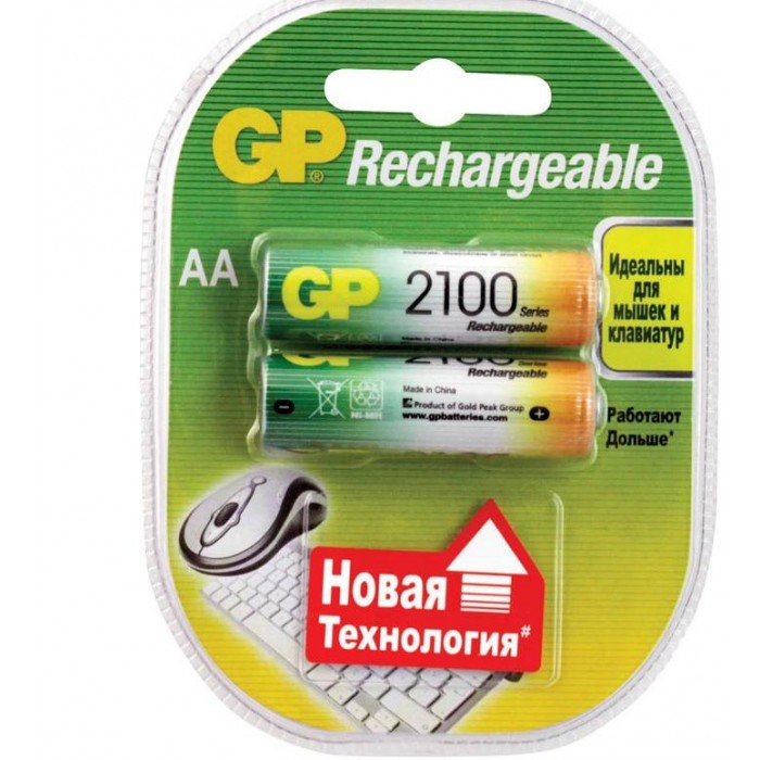

GP Аккумулятор AA (HR06) 2100mAh 2 шт., Аккумулятор AA (HR06) 2100mAh 2 шт.