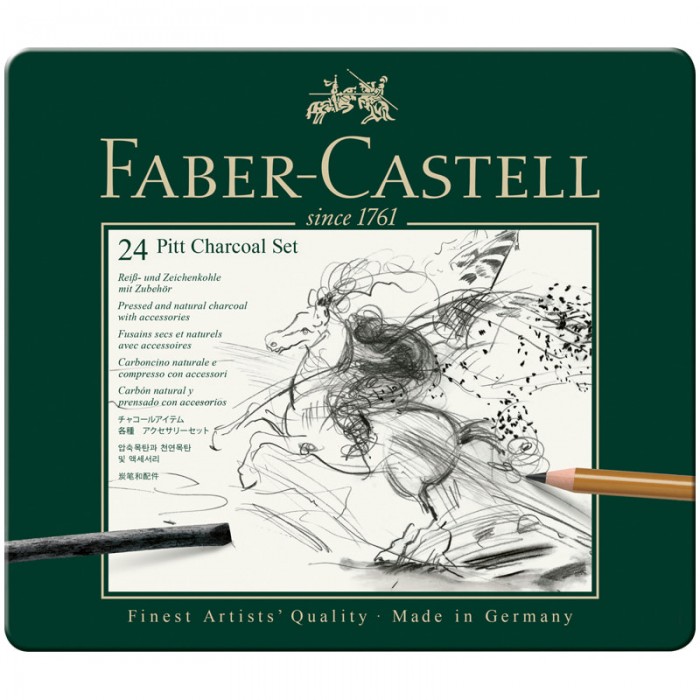 

Faber-Castell Набор угля и угольных карандашей Pitt Charcoal 24 предмета, Набор угля и угольных карандашей Pitt Charcoal 24 предмета
