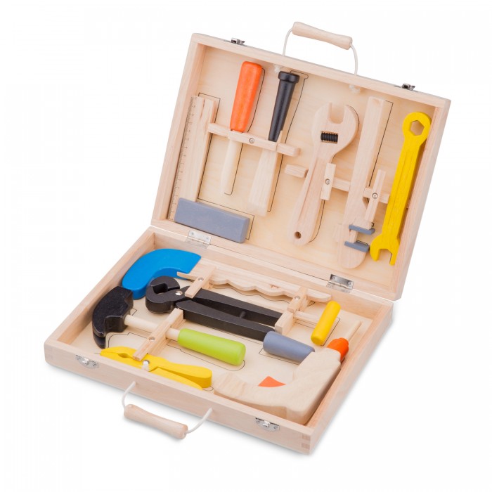 Деревянные игрушки New Cassic Toys Игровой набор инструментов 12 предметов
