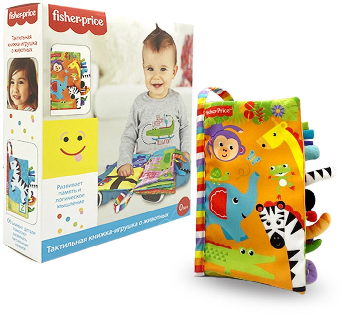 Fisher Price Книжка-игрушка шуршалка Животные