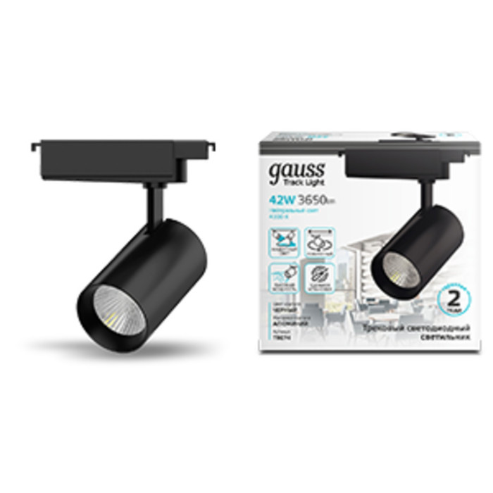 

Светильник Gauss трековый цилиндр LED 42W 3650lm 4000K 180-220V IP20 240х90 мм, трековый цилиндр LED 42W 3650lm 4000K 180-220V IP20 240х90 мм