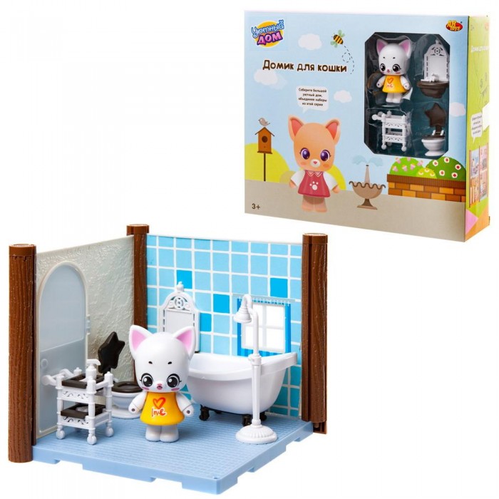 

ABtoys Игровой набор Уютный дом Домик для кошки Ванная комната, Игровой набор Уютный дом Домик для кошки Ванная комната