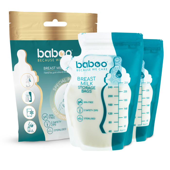 Baboo Пакеты для хранения грудного молока 25 шт. пакеты для заморозки и хранения грудного молока pigeon 120 мл 25 шт holiday