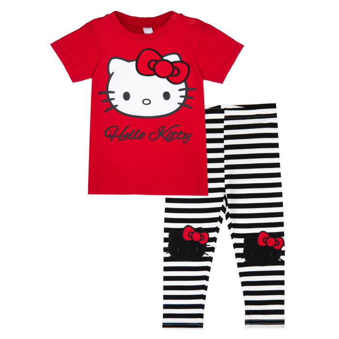комплекты детской одежды playtoday комплект для девочек cherry baby girls футболка шорты Комплекты детской одежды Playtoday Комплект для девочек Cherry baby girls (футболка, легинсы)