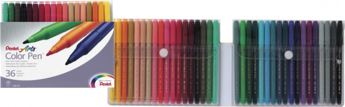 Фломастеры Pentel Фломастеры Color Pen 36 цветов цена и фото