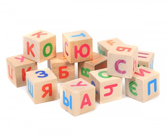 Деревянная игрушка Elefantino Кубики Буквы 12 шт.