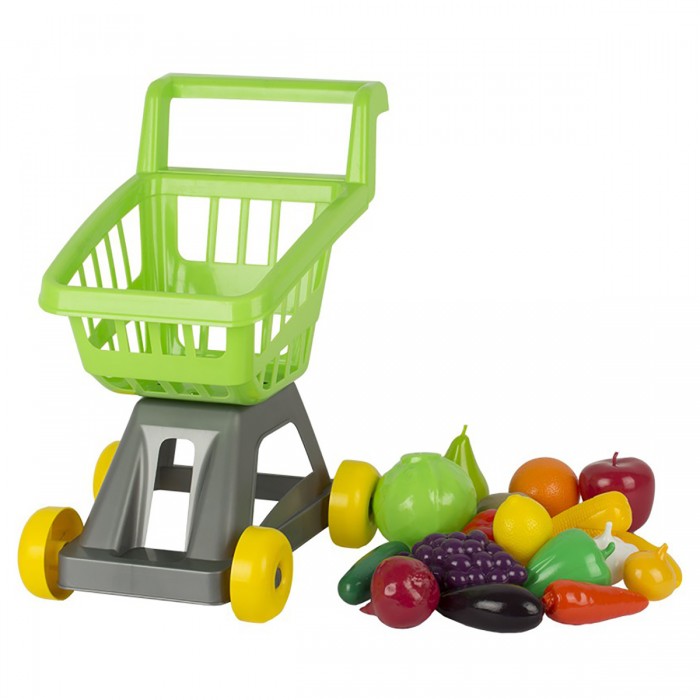 Ролевые игры Стром Тележка для супермаркета с фруктами и овощами (18 предметов) восковая пена с эмуляцией воска игрушки для фруктов и овощей модель еды для раннего развития детская игрушка для ролевых игр для кухни 2021