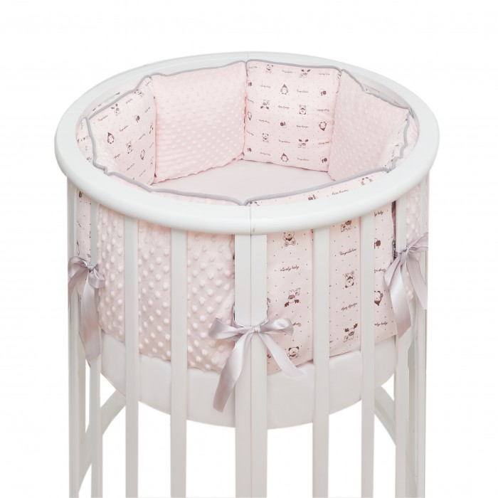 Бортик в кроватку Fluffymoon Lovely baby универсальный подушки - Pink