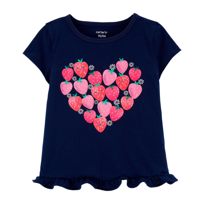 Футболки и топы Carter's Футболка для девочки с сердцем футболки и топы carter s туника для девочки с цветами