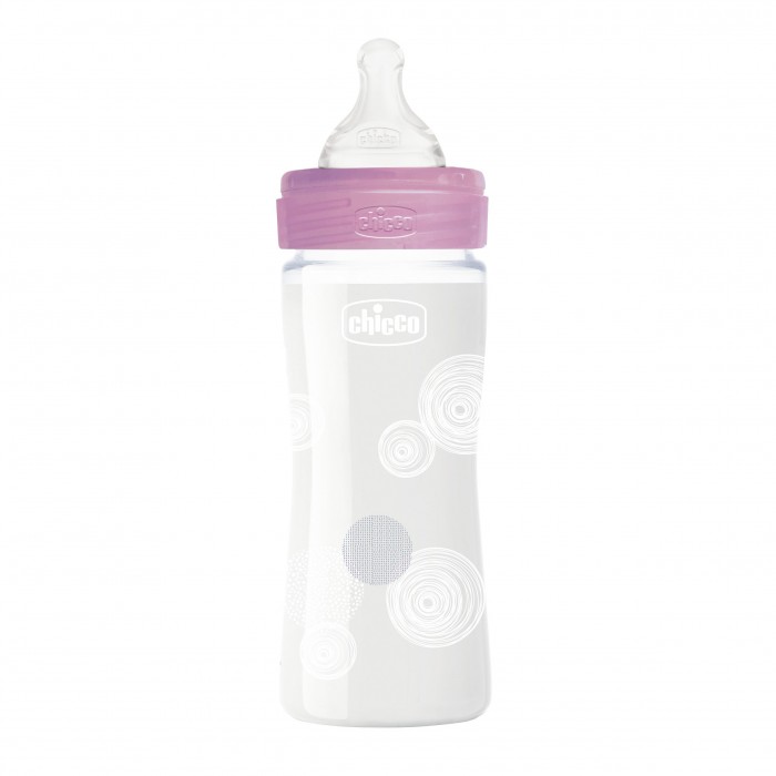 

Бутылочка Chicco Well-Being Girl стеклянная с силиконовой соской с 0 мес. 240 мл, Well-Being Girl стеклянная с силиконовой соской с 0 мес. 240 мл