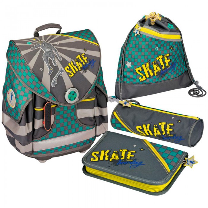 цена Школьные рюкзаки Spiegelburg Школьный ранец Skateboarding Ergo Style+ с наполнением 11691