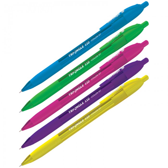  Berlingo Ручка шариковая автоматическая Triangle 110 RT Color трехгранная 0.7 мм