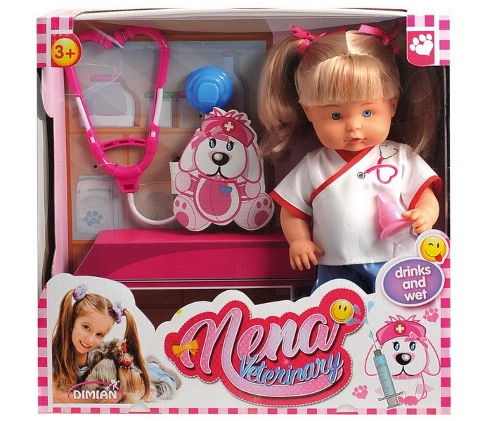 цена Куклы и одежда для кукол Dimian Кукла Nena ветеринар 36 см